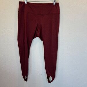 Old Navy Sz XL Leggings High Rise Cozecore Burgundy Full Length Stirrup Pants